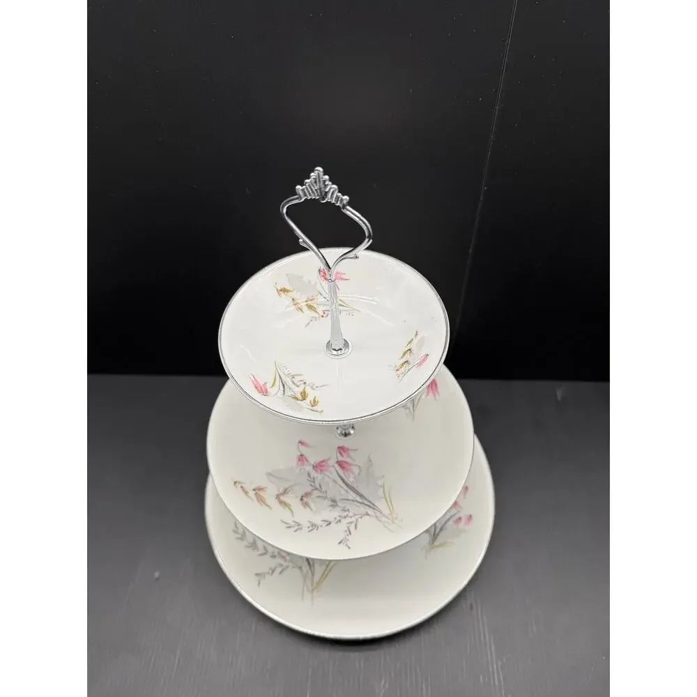 Handmade Tiered Tray from Vintage Plates